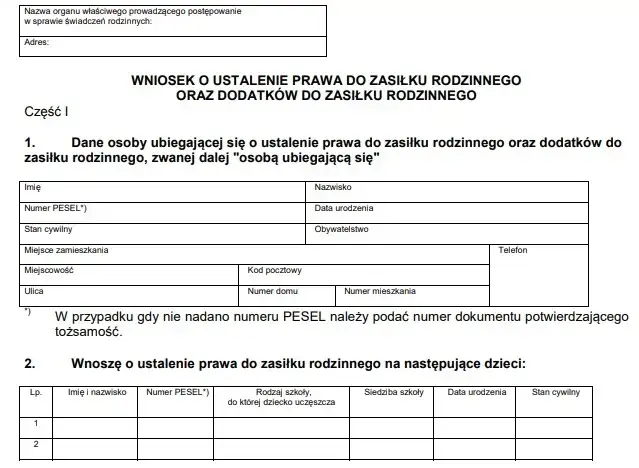 wniosek o zasiłek rodzinny terminy i daty